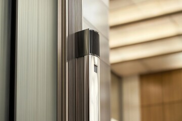Sleek modern air ventilation system installed on a building's exterior wall, showcasing contemporary architecture and design.