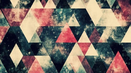 Abstract geometric triangle pattern with nebula texture.