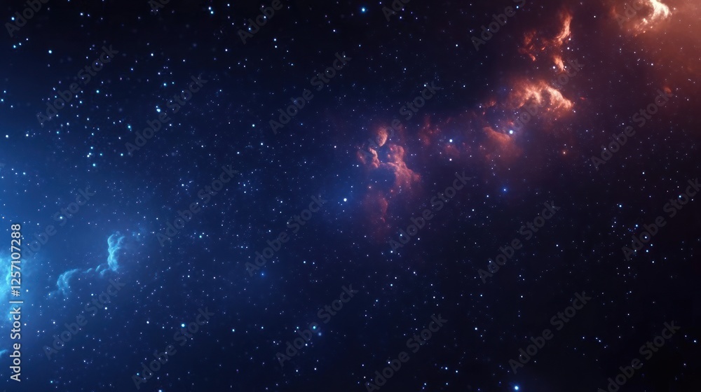Aufkleber Cosmic Dust Particles in Deep Space Abstract Background with Glowing Effects and Vibrant Colors