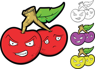Cartoon illustration of cute cherries