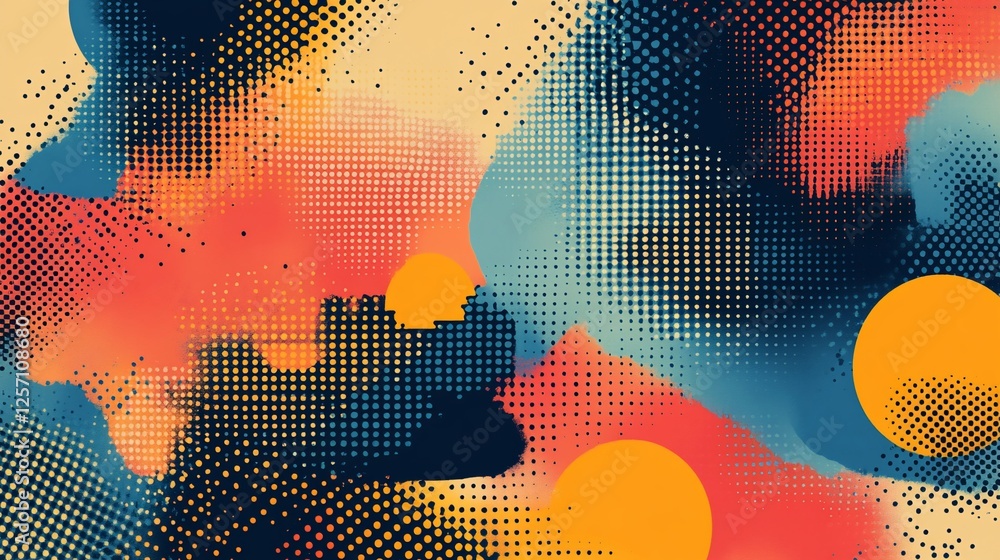 Aufkleber abstract colorful pattern with circles and halftone dots background design