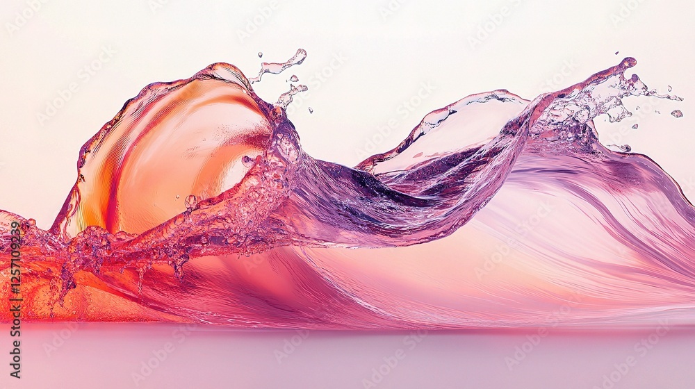 Poster dynamic twisted water splash with isolated movement effects