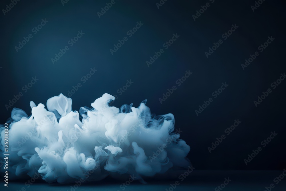 Poster white smoke swirling on a dark background creating a dramatic contrast and texture