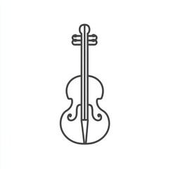 Fototapeta premium Outline drawing of a cello a stringed instrument