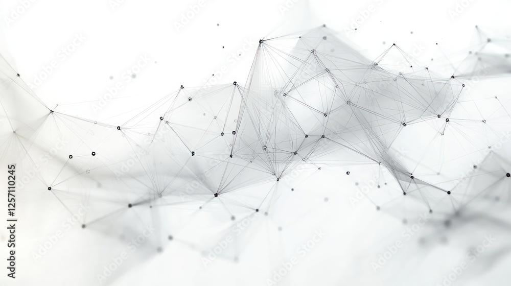 Poster Abstract Geometric Composition with Interconnected Lines and Triangles in Minimalist Style