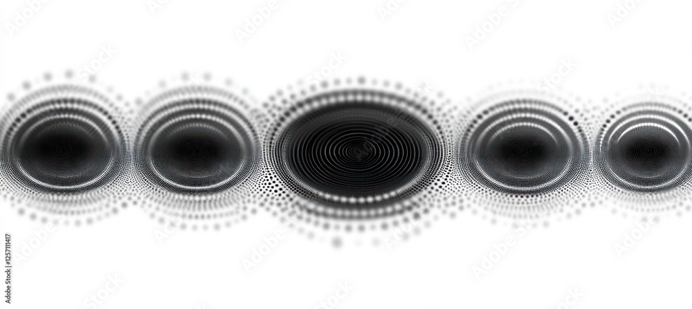 Aufkleber geometric halftone circles with dotted gradients for modern design and art