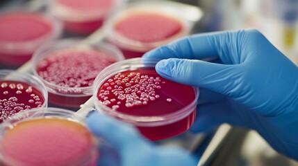 Clinical Microbiologist analyzing microbial cultures studying pathogens to support disease diagnosis and treatment