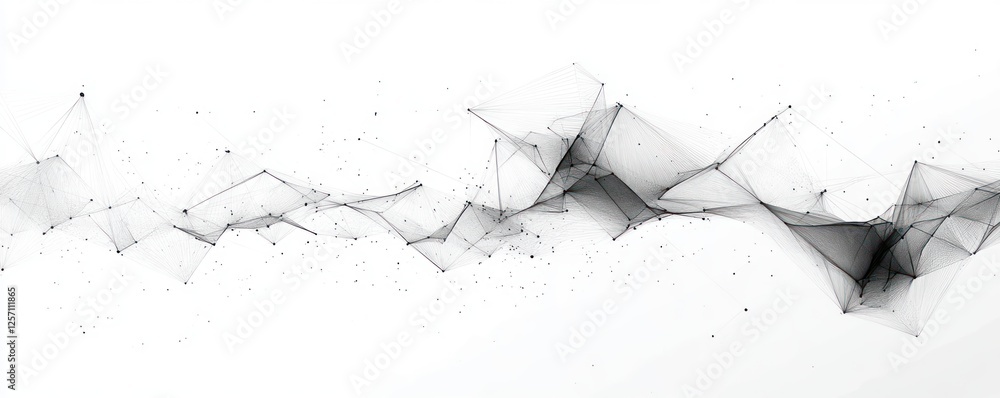 Leinwandbilder abstract geometric network structure digital background for big data science illustration