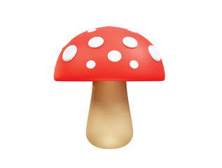 Mushroom icon 3d rendering illustration