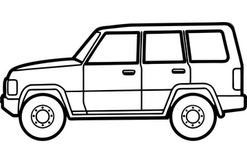 SUV Outline Vector Sketch