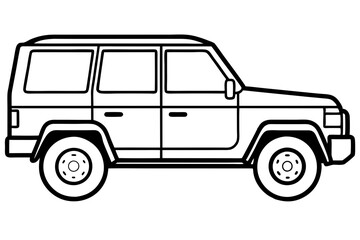 SUV Outline Vector Sketch