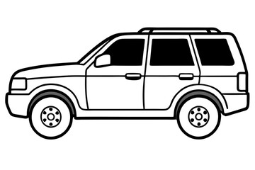 SUV Outline Vector Sketch
