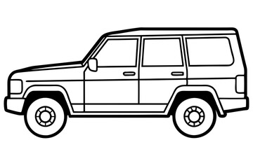 SUV Outline Vector Sketch