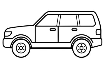 SUV Outline Vector Sketch