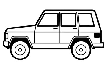 SUV Outline Vector Sketch
