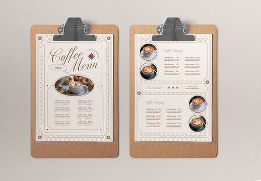 Mocha and Beige Vintage Aesthetic Coffee Shop Food Menu Layout