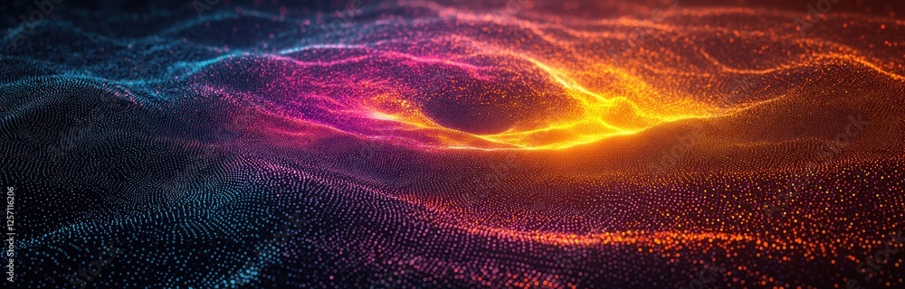 Poster cosmic vortex abstract visualization ethereal swirl warm cool colors dynamic movement