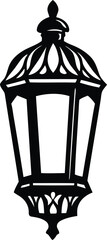 Festive Original Ramadan Lantern isolated premium vector art, Festive Original Ramadan Lantern silhouette and line art vector illustration design