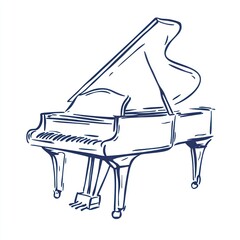 A Sketch Of A Grand Piano Instrument