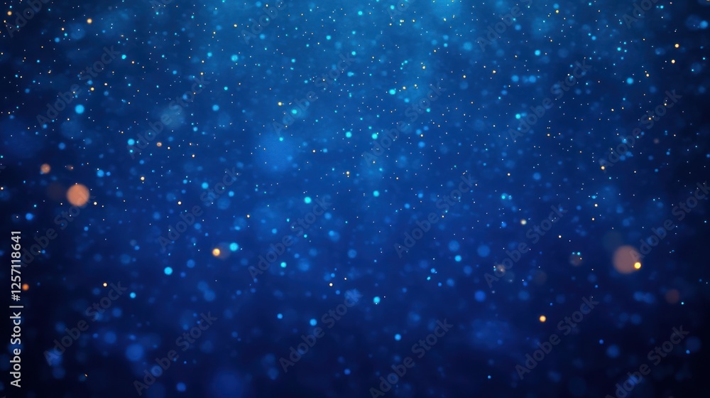 Poster Underwater Floating Light Particles Abstract Tranquil Blue Background