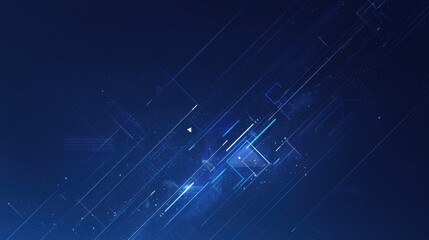 Obraz premium Futuristic technology-inspired abstract background with geometric patterns and glowing lines. Emphasizing high-tech design. Ideal for sci-fi projects.