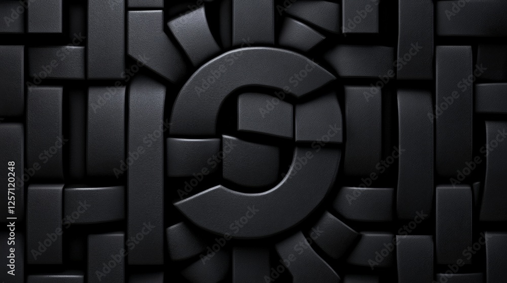 Poster abstract black pattern with geometric shapes and textured design
