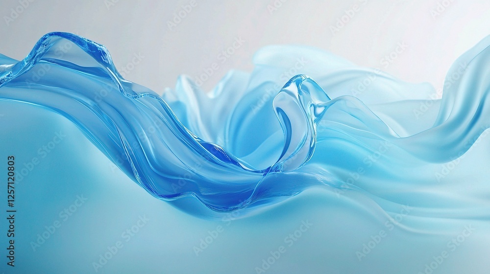 Poster dynamic water splash in isolated twisted motion with blue lines