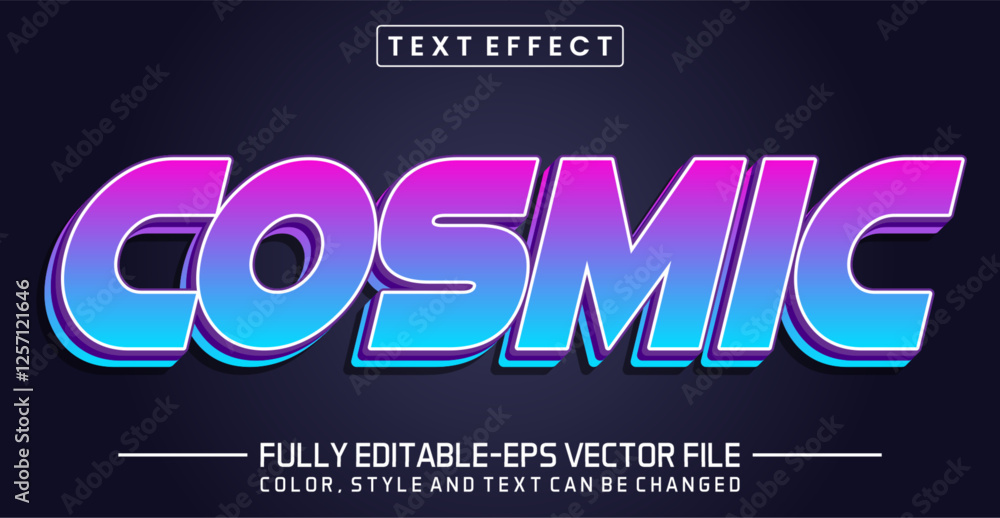 Poster cosmic font text effect editable