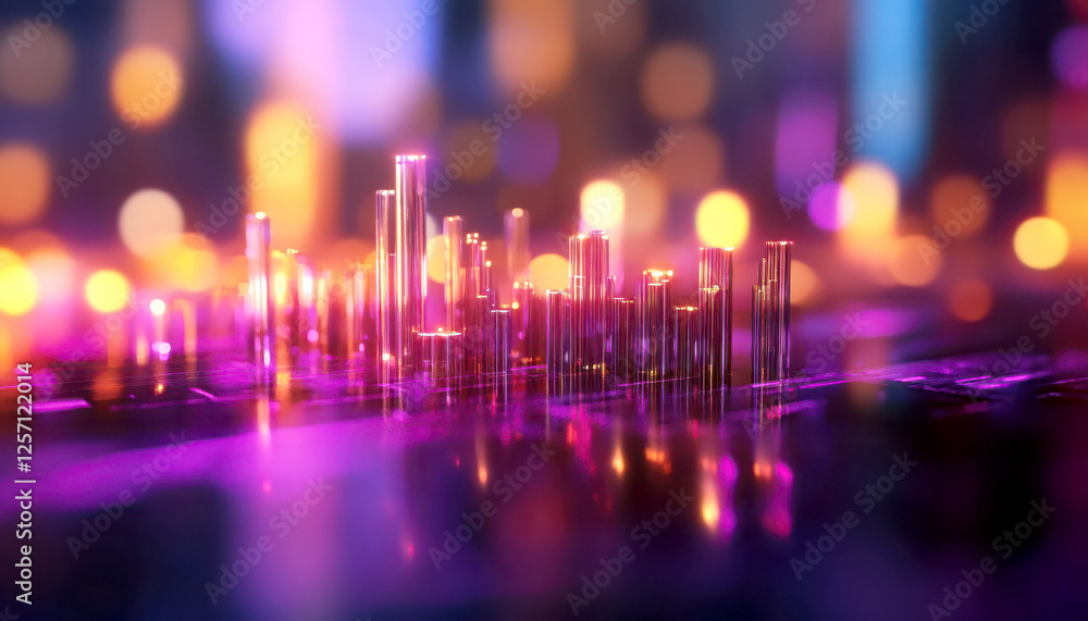 Poster abstract representation of data visualization with vibrant colors.