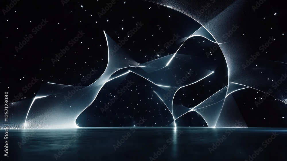 Leinwandbilder abstract geometric network structure dynamic composition big data visualization modern design