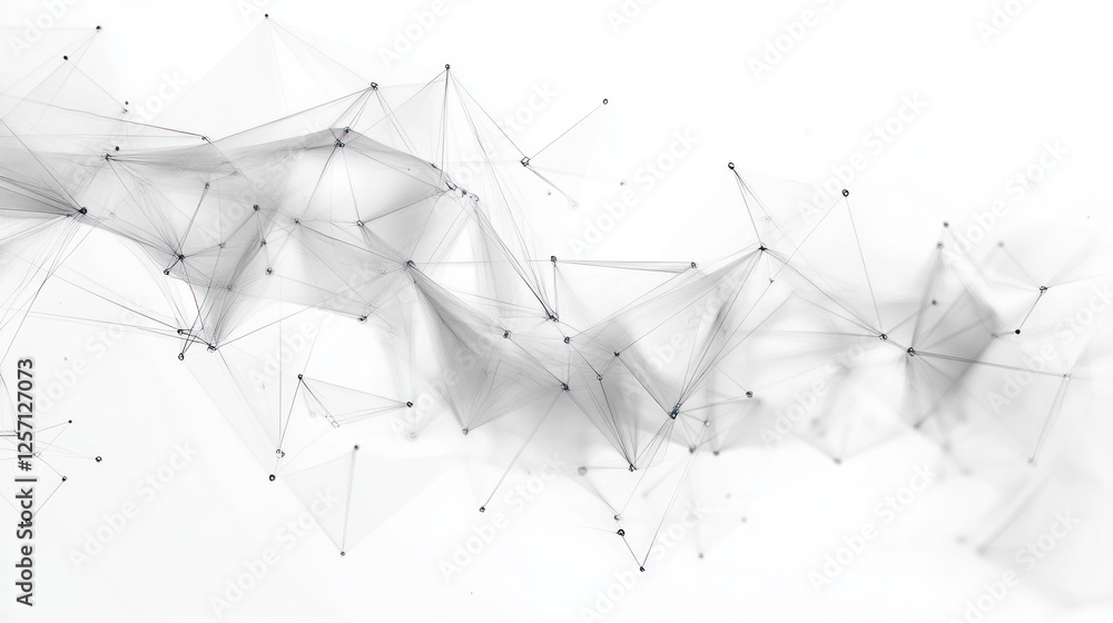 Aufkleber Abstract Geometric Composition with Interconnected Lines and Triangles in Minimalist Style