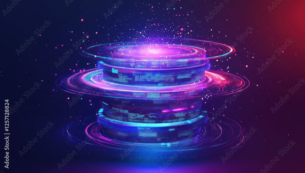 Aufkleber deep data analysis rendered through overlapping digital matrices and layered insights.