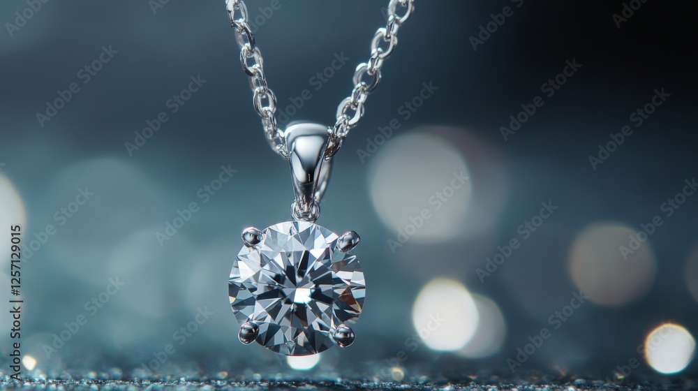 Aufkleber a macro shot of a diamond pendant catching light, with reflections dancing around it, creating a cap
