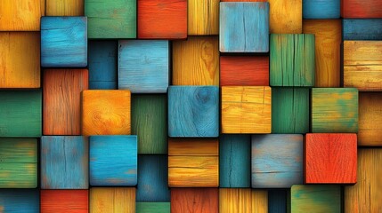 Colorful wooden blocks background texture. (1)