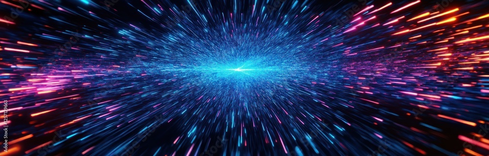 Poster abstract dynamic light rays background with circular motion and starburst effects