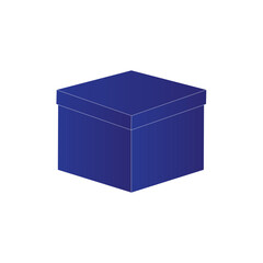blue box in square shape isolated on white background.
