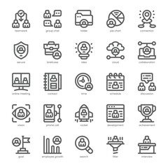 Team Collaboration Icon pack for your website, mobile, presentation, and logo design. Team Collaboration Icon outline design. Vector graphics illustration and editable stroke.