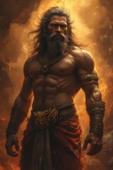 lord shiva, the god of destruction, is shown in this painting