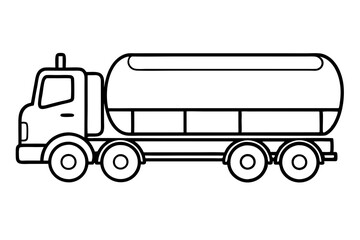 Sleek Tanker Truck Line Drawing