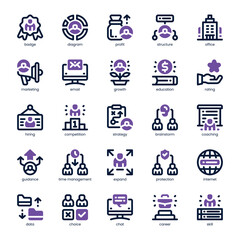 Business Teamwork Icon pack for your website, mobile, presentation, and logo design. Business Teamwork Icon dual tone design. Vector graphics illustration and editable stroke.