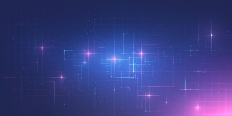 Abstract background with futuristic grid patterns and neon highlights. Featuring cyan, magenta, and silver. Ideal for sci-fi design themes.