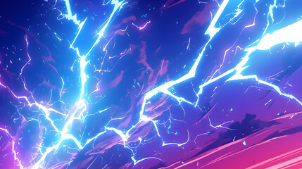 Electric Lightning Discharge with Blue and Purple Tones Design Graphic