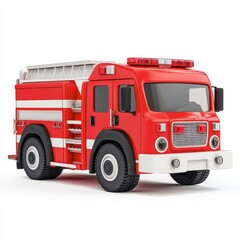 Fototapeta premium Realistic Toy Fire Truck Model for Kids' Play and Education