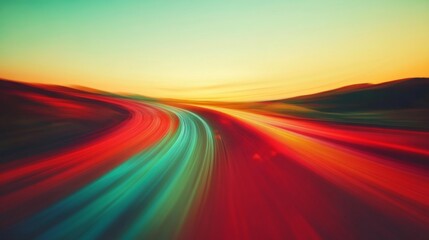 High-speed bullet train racing through a blurred landscape, symbolizing rapid transit and technological advancement