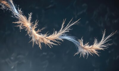 Obraz premium Nova-like design with peach fuzz and white wisps against a blue backdrop, surreal, astronomy, fantasy