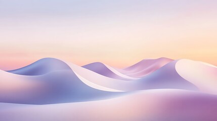Pastel Colored Hills Under a Soft Sky