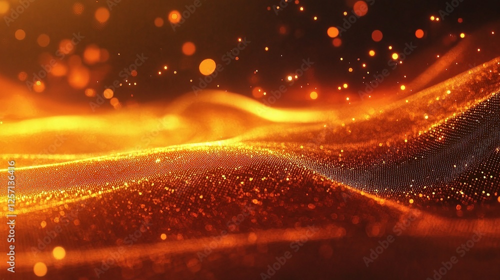 Poster abstract technology background with particles and lines in mesh