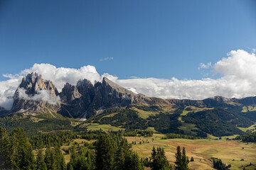 Fototapeta premium View of Alp de Suisi in the Dolomites, Italy