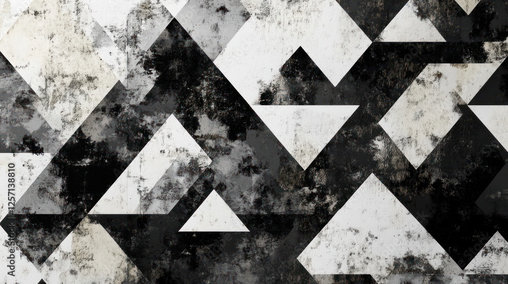 Aufkleber Abstract geometric pattern with triangles in monochrome tones