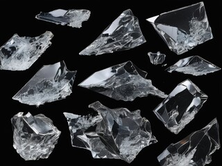 ice crystals isolated on white background